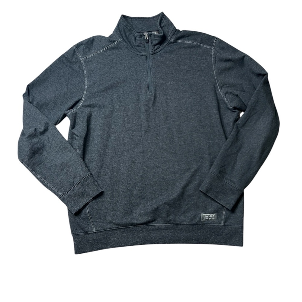 Eddie Bauer Men's Gray Everyday  Fleece 1/4-Zip Pullover size M